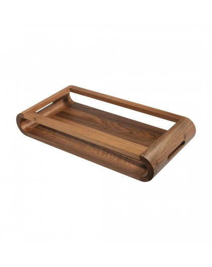 ARTELEGNO VASD Double-sided walnut wood tray 21 x 43 cm