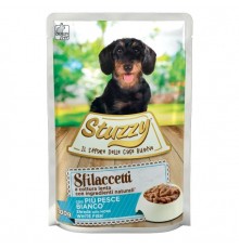 STUZZY Sfilaccetti with white fish meat - wet dog food - 100g