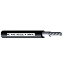 Photovoltaic cable // MG Wires // 1x4mm2, 0,6/1kV black H1Z2Z2-K-4mm2 BK, spool 500m