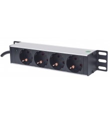 Intellinet 10" 1U Rackmount 4-Output Power Distribution Unit (PDU) EU CEE 7/3 Outlets, With Power Indicator, No Surge Protection