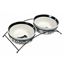 TRIXIE 24641 A set of ceramic bowls on a stand 0.6 l