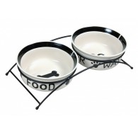 TRIXIE 24641 A set of ceramic bowls on a stand 0.6 l