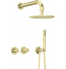 Concealed shower set with shower head and horizontal tap
