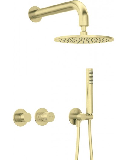 Concealed shower set with shower head and horizontal tap