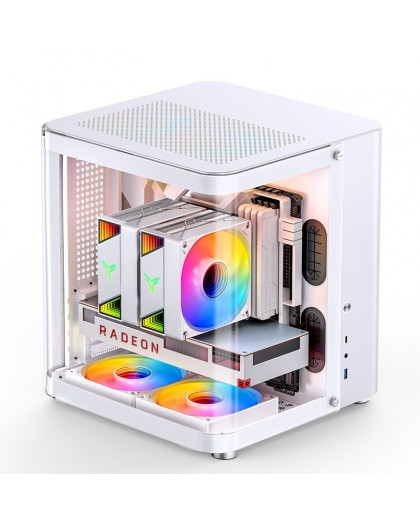 Jonsbo TK-1 2.0 Micro-ATX Case, Tempered Glass - white