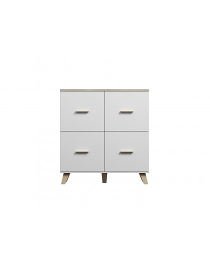 Cama sideboard LOTTA 110 4D white + sonoma oak