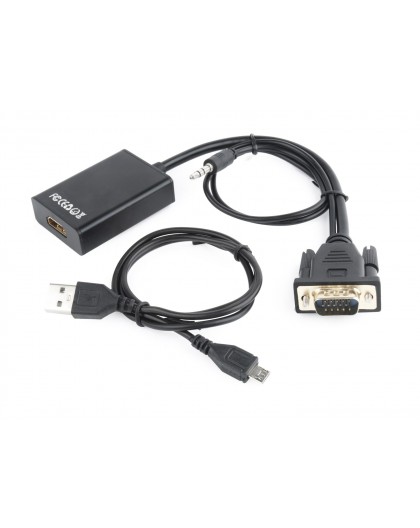 Gembird A-VGA-HDMI-01 video cable adapter 0.15 m HDMI Type A (Standard) VGA (D-Sub) Black