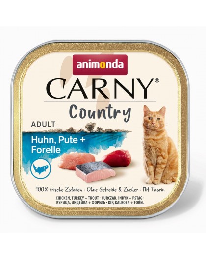ANIMONDA Carny Country Kana, Kalkun + Forell - märgatu toit - 100 g