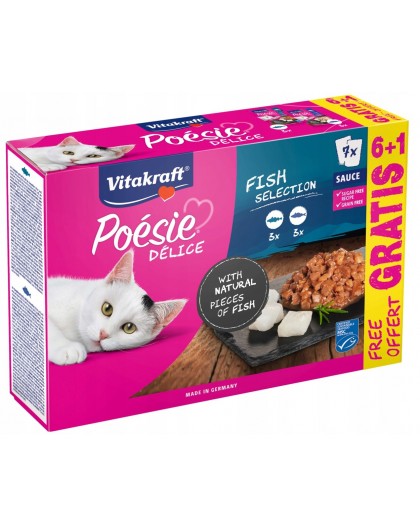 VITAKRAFT Poésie Delice Fish selection - wet cat food - 6 + 1 x 85g