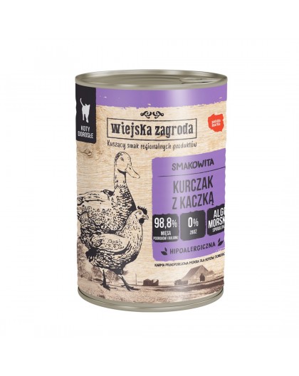 WIEJSKA ZAGRODA Chicken with duck - wet cat food - 400g