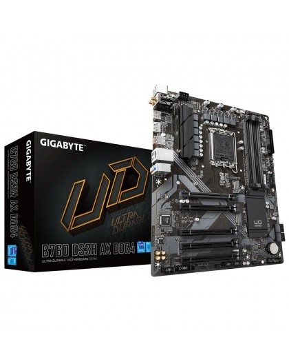 Gigabyte B760 DS3H AX DDR4 Motherboard - Supports Intel Core 14th CPUs, 8+2+1 Phases Digital VRM, up to 5333MHz DDR4 (OC), 2xPCI