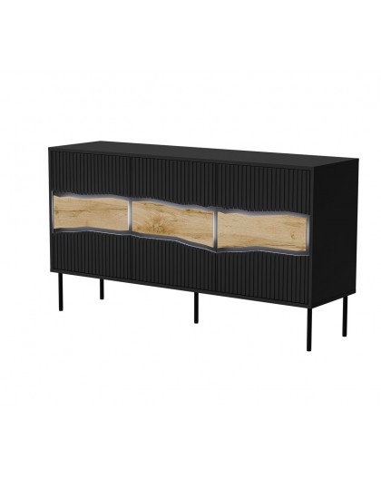 Cama INSERTO 3D chest of drawers 143.5x40x80 black + LED