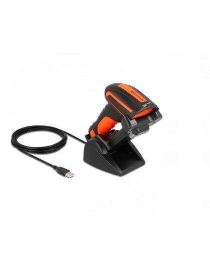 DeLOCK Industrial Barcode Scanner 1D and 2D for 2.4 GHz or Bluetooth with inductive charging station