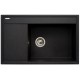 Pyramis Camea 79X50 1B 1D R single-bowl granite sink 070091201 black dotted