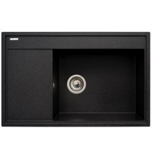 Pyramis Camea 79X50 1B 1D R single-bowl granite sink 070091201 black dotted