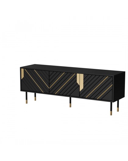 Cama 3D MOUNTAIN TV cabinet 154x40x55 black + gold