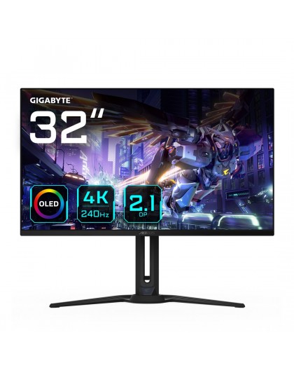 GIGABYTE AORUS FO32U2P 32” OLED Gaming Monitor - 3840 x 2160(UHD), 240Hz, 0.03ms, 250 cd/m2, KVM, FreeSync Premium Pro, DisplayH