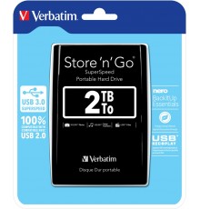 Verbatim Store 'n' Go USB 3.0 Portable Hard Drive 2TB Black