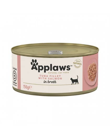 APPLAWS Tuna fillet with salmon in broth - wet cat food - 156g