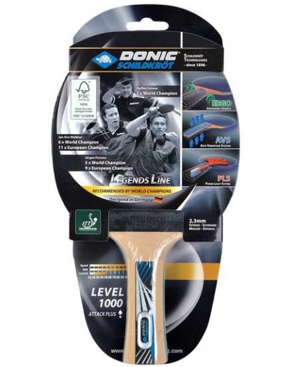 Donic Schildkröt Legends 1000 table tennis equipment Black, Blue, Wood