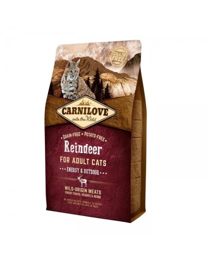 CARNILOVE Cat Energy & Outdoor Reindeer - dry cat food - 2kg