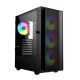 Gembird Fornax 4000 ARGB gaming ATX computer case, Midi Tower, backlight, Black