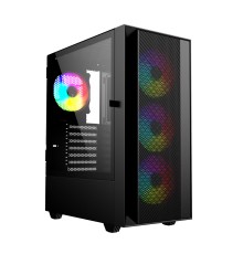 Gembird Fornax 4000 ARGB gaming ATX computer case, Midi Tower, backlight, Black