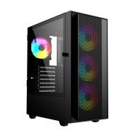 Gembird Fornax 4000 ARGB gaming ATX computer case, Midi Tower, backlight, Black