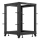 Open Rack 19" 15U 600x600-1100 adjustable black