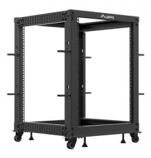 Open Rack 19" 15U 600x600-1100 adjustable black