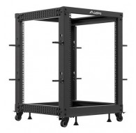 Open Rack 19" 15U 600x600-1100 adjustable black