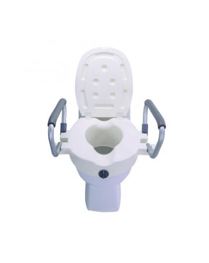 Raising toilet seat with foldable handrails AT51205