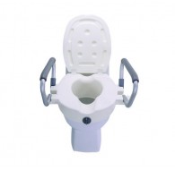 Raising toilet seat with foldable handrails AT51205