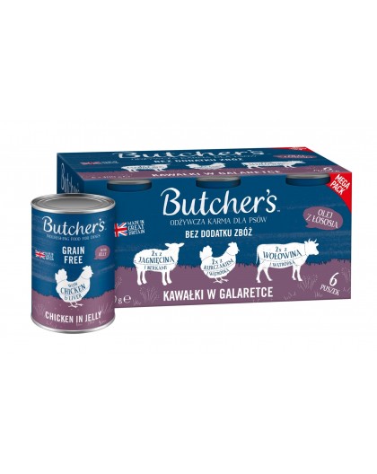 BUTCHER'S Original Mega pack mix pieces in jelly - wet dog food - 6 x 400g