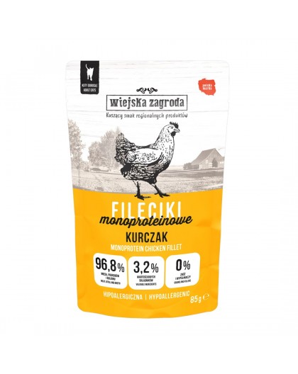 WIEJSKA ZAGRODA Chicken Monoprotein Fillets – wet food for cats – 85g