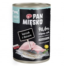 PAN MIĘSKO Chicken with cod - wet cat food - 400g