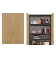 Topeshop POLA MINI DD ANT/ART bathroom storage cabinet Graphite, Oak
