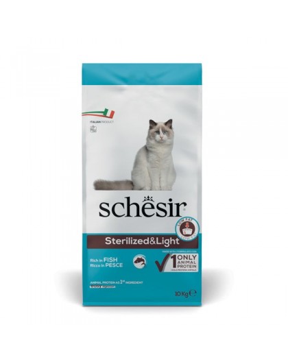 SCHESIR Adult Sterilized & Light Rich in fish - dry cat food - 10kg
