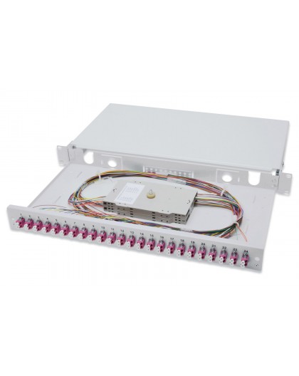 Digitus Fiber Optic Sliding Splice Box, 1U, Equipped, LC, OM4