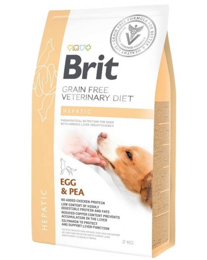 BRIT Grain Free Veterinary Diet Hepatic Egg&Pea - dry dog food - 2 kg
