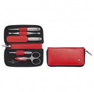 Zwilling Twinox Travel Set – Red 5-Piece Leather Pouch - Red