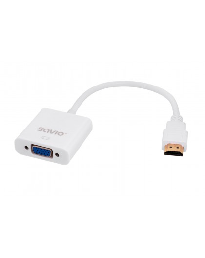 Savio CL-27 video cable adapter 0.2 m VGA (D-Sub) HDMI Type A (Standard) White