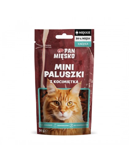 PAN MIĘSKO Mini duck sticks with catnip - cat treats - 50g