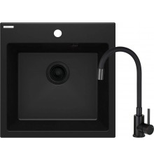 Granite sink with 1-bowl faucet