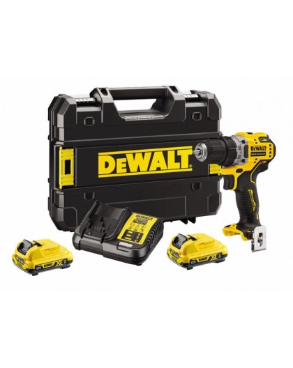 DEWALT DCD701D2-QW Cordless Drill 2x 12V 2Ah XR TSTAK Black, Yellow