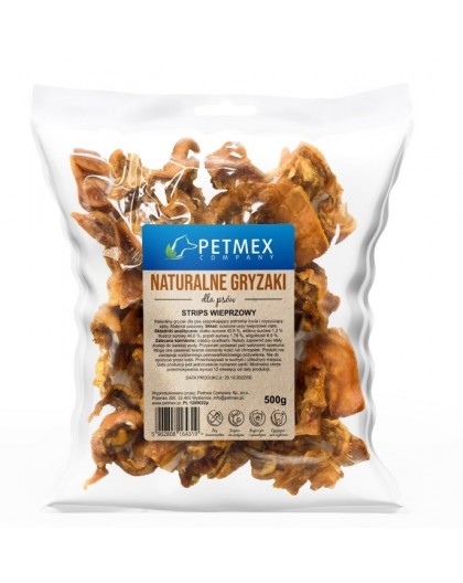 PETMEX Pork Strips dog chew - 500g