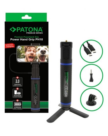 PATONA Premium Grip Power Hand PH10 + powerbank Musta