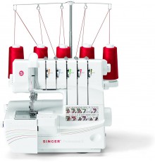 Overlock Singer 14T968 sewing machine, electric current, white