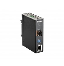 D-Link 100/1000 Mbps to SFP Industrial Media Converter with -40 to 70 °C operating range