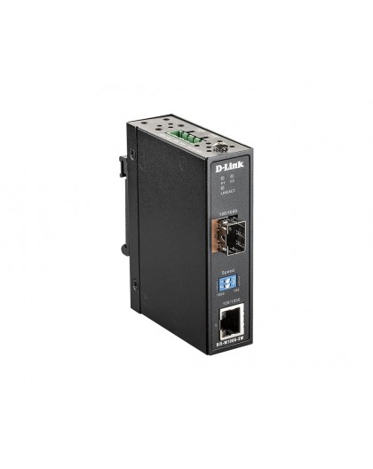 D-Link 100/1000 Mbps to SFP Industrial Media Converter with -40 to 70 °C operating range